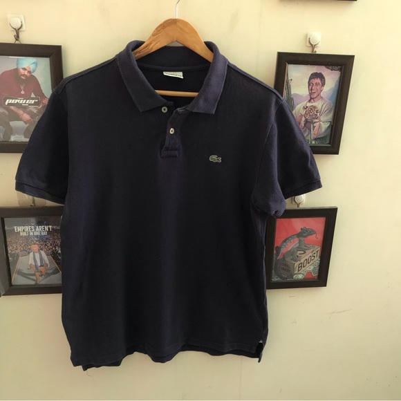 Lacoste Navy blue Polo (M-L) (strain) - Picture 7 of 10